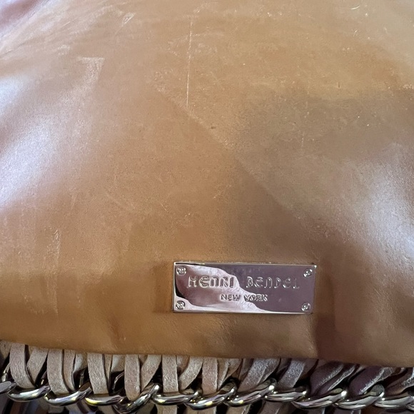 Henri Bendel tan leather fringe front flap crossbody purse - Picture 7 of 13